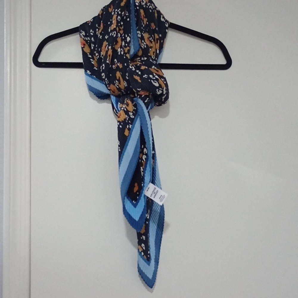 Melrose and Market Black and Blue Floral Scarf